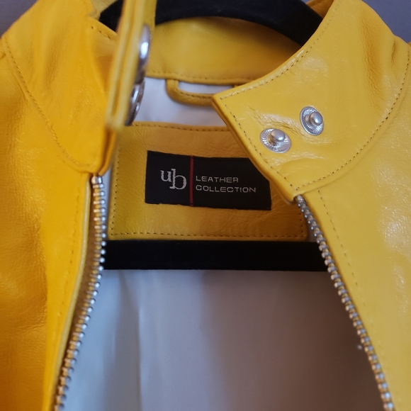 Super cute and fun yellow leather jacket! Size Small. Looks brand new! - Picture 2 of 5